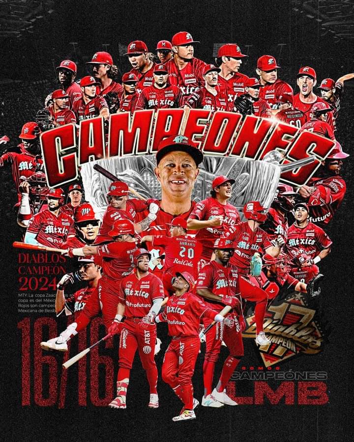 #Beisbol ⚾|| 🏆CAMPEONES🏆

 Los Diablos Rojos del México 👹 <a href="/DiablosRojosMX/">DiablosRojosMX</a> se proclamaron campeones de la Liga Mexicana de Béisbol, tras vencer en cuatro juegos a  <a href="/SultanesOficial/">Sultanes de Monterrey</a> 
#SerieDelRey