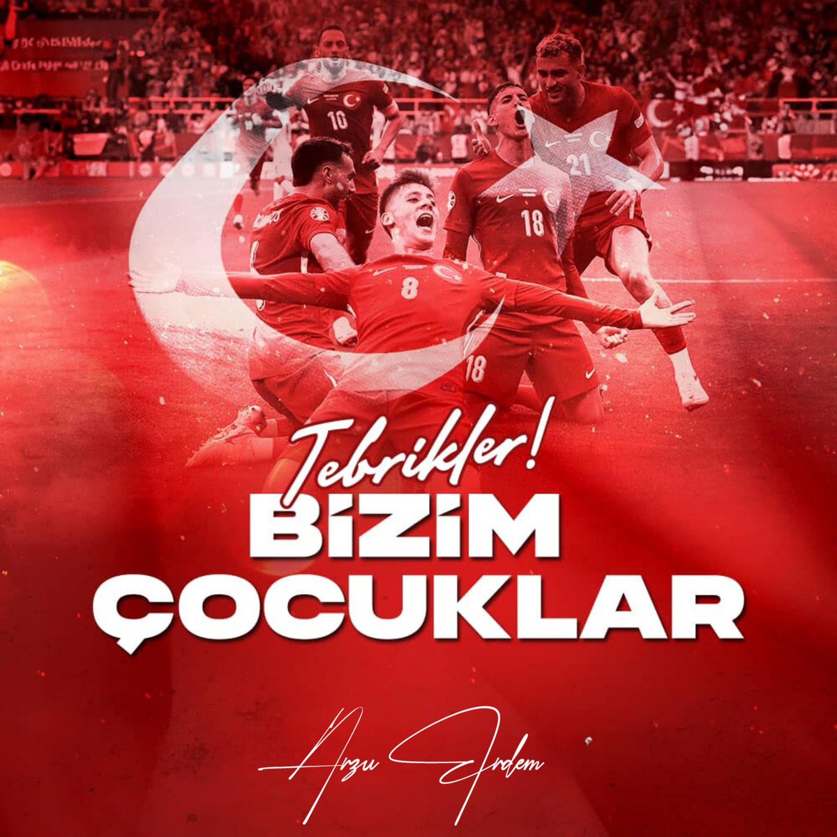 arzuerdemtc's tweet photo. UEFA Uluslar B Ligi 4. Grup'taki ikinci maçında İzlanda'yı 3-1 mağlup eden A Millî Takımımızı gönülden kutluyorum. Tebrikler #BizimÇocuklar 🇹🇷 #TURISL https://t.co/Z1QBawLpJ8