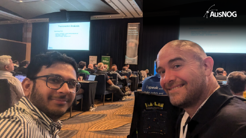 ActivePortGroup's tweet photo. Ashley and Mahesh attending AusNOG 2024! This annual conference held by the Australian Network Operators Group with a focus on the operation of large scale network infrastructure, in the Telco and Internet space.
#AusNOG #Telconews #Activeport #AusNOG24 https://t.co/hlW89HjyOt