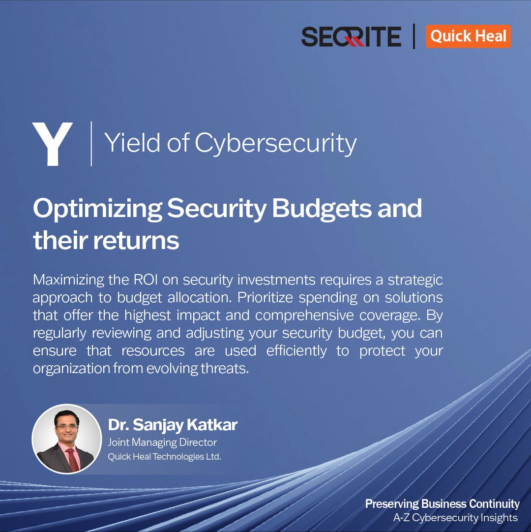 sanjaykatkar's tweet image. Letter Y: Yield - Optimizing #SecurityBudgetsThis focuses on #protecting key #data, allocating resources based on prevalent threats, and measuring the return on security investment (ROSI). Continuously refine your strategy to ensure your budget delivers maximum value.