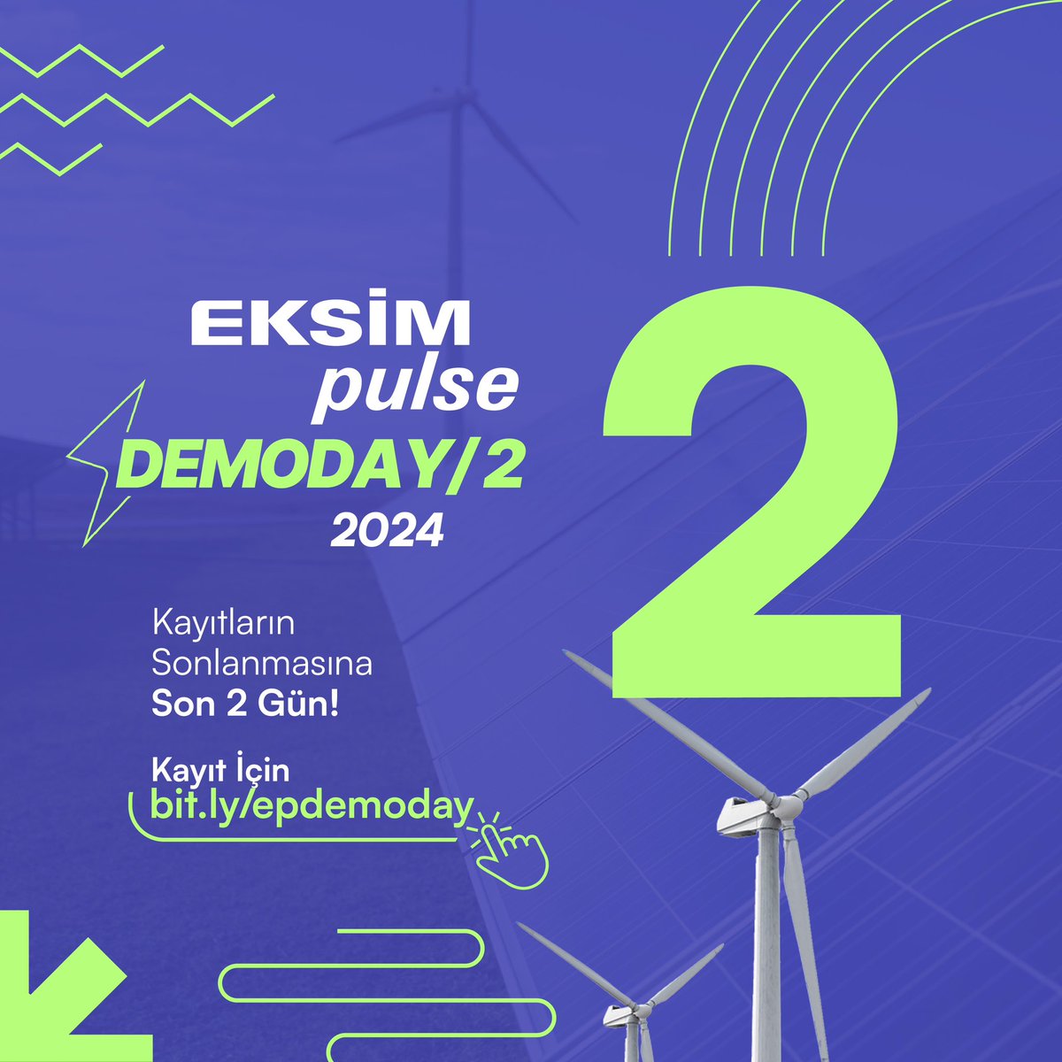Demoday’e katılmak için son iki gün! 

Eksim Holding himayesinde ve EPDK tarafından desteklenen Eksim PulseProgramı, 12 Eylül'de Diyarbakır’da düzenlenecek olan Demoday ile yeni mezunlarını veriyor! 

Katılmak için bit.ly/epdemoday bağlantısını ziyaret edebilirsiniz.
