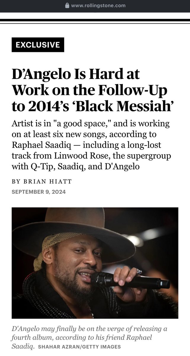 New music from <a href="/TheDangelo/">D'Angelo</a>?! 🤘🏾🌹

Read/Listen: rollingstone.com/music/music-fe…

#DAngelo #RaphaelSaadiq #RollingStone 
#NewMusic #trending #viral #exclusive