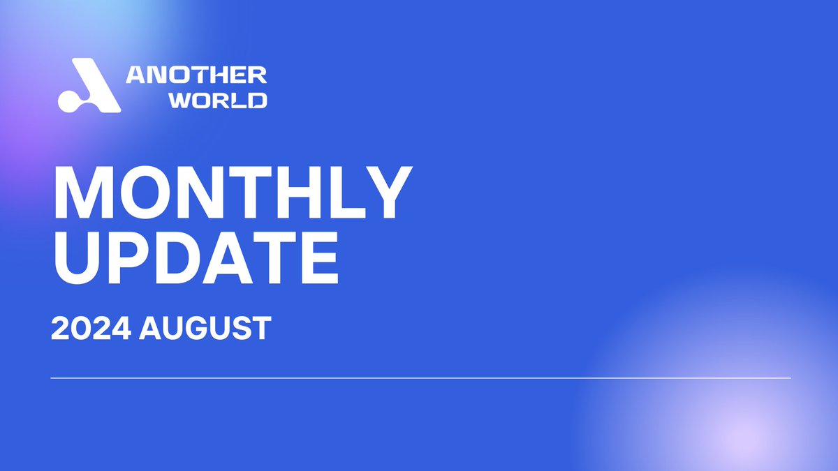 📰Another World Monthly Update: August 2024

Here's a list of August's highlights 

✅Partnership &amp; Listing on #Carv Play
✅Partnership with #Batchingai
✅Game Development Update

📘Read Full Article medium.com/anotherworld/a…

#AnotherWorld #Web3 #Web3Gaming