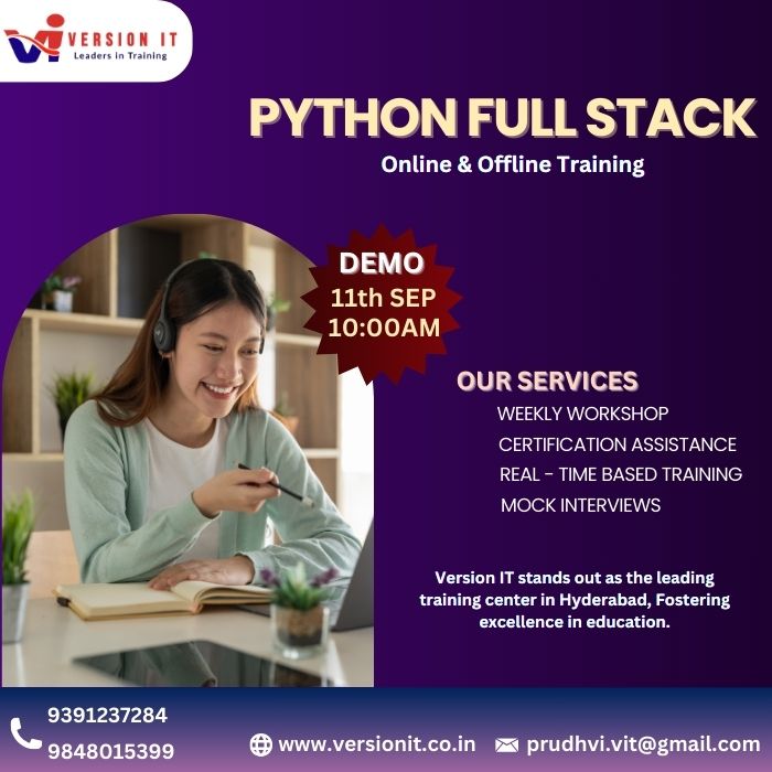 VersionitCloud's tweet image. Python Full Stack Training with Placement Assistants
📷New Batch Online &amp;amp; Offline Demo
📷Date: 11th SEP 2024
📷Timing: 10:00 AM
📷Duration: 5 MONTHS
Visit Our Website: versionit.co.in/python-full-st…

#pythonfullstacktraininginhyderabad 
#bestpythonfullstackcourse 
@9391237284/9848015399