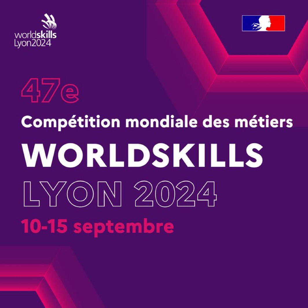 #worldskills vivez en direct la compétition mondiale des métiers <a href="/worldskills2024/">WorldSkills Lyon 2024</a> sur les réseaux sociaux du <a href="/Travail_Gouv/">Ministère du Travail et de l'Emploi</a> dès demain.
On vous fera vivre les temps forts avec les équipes de <a href="/lab_onid/">LAB'ON-ID</a> et vendredi on se retrouve en direct sur <a href="/LinkedInFrance/">LinkedIn France</a> <a href="/medef/">Mouvement des Entreprises de France</a> <a href="/FlorencePoivey/">florence poivey</a>