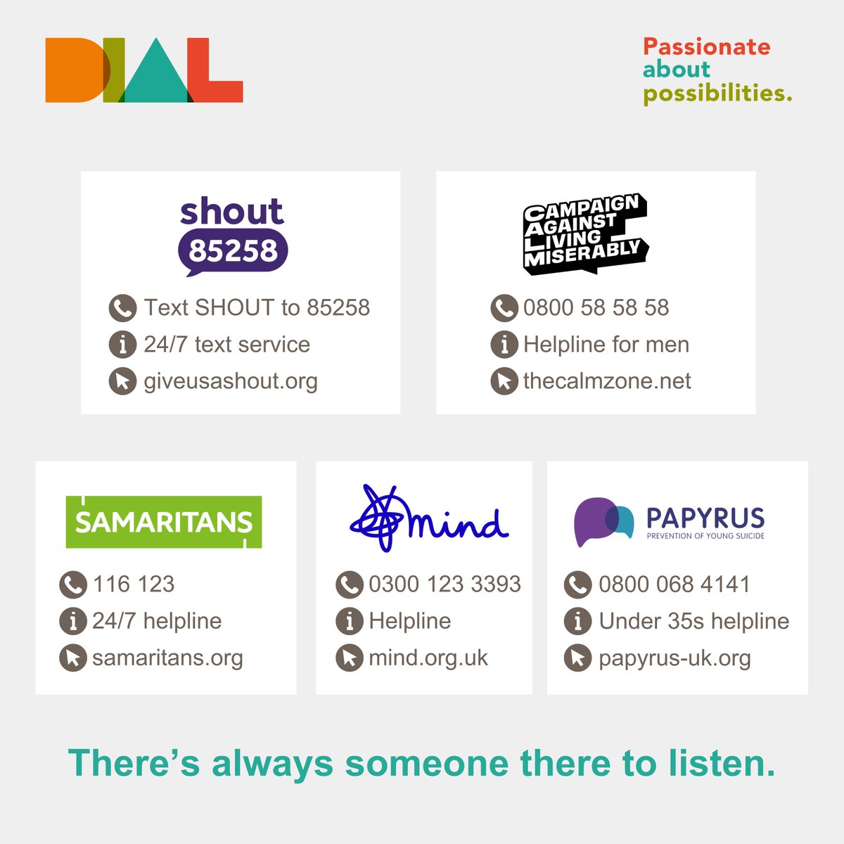 On #WorldSuicidePreventionDay, we would like to remind you that you are never alone. Whether you’re struggling yourself or worried about someone else, reaching out for support can make a huge difference. There's always someone there to listen 💬

#PassionateAboutPossibilities