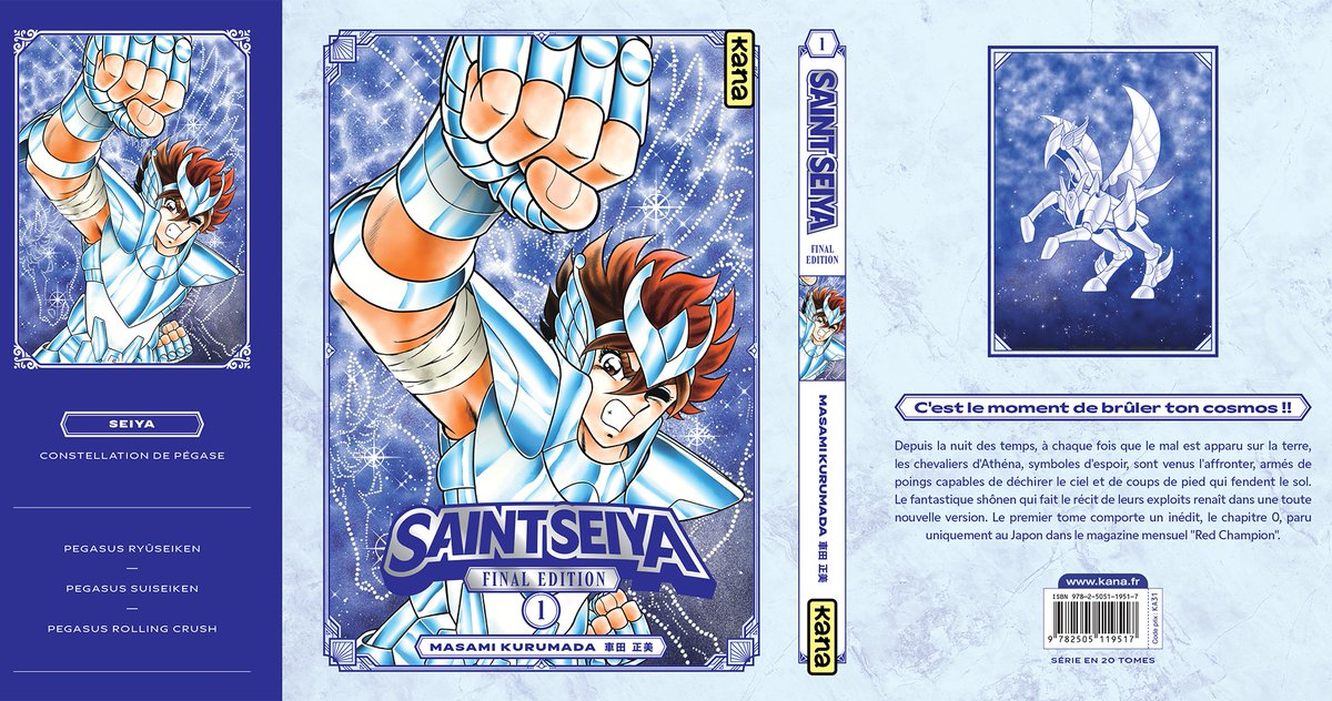 EditionsKana's tweet image. Le 25 octobre, Saint Seiya fait son retour en Final Edition !

- Nouveau matériel HD
- Traduction revue
- Nouveau lettrage
- Nouvelles couvertures
- Dialogues et dessins modifiés par Kurumada
- Chapitres inédits !
- Édition en 20 tomes

+ d'infos : bit.ly/4dWmuMJ