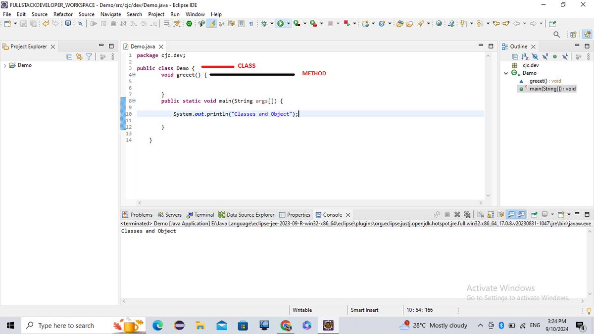 DAY 2:
Today, I learned about Java classes and methods. Classes act like blueprints, and methods define actions we can reuse. Methods are "block of code".
#Java #LearnInPublic