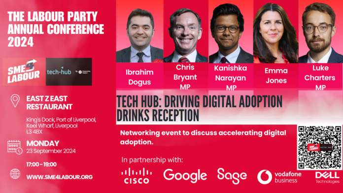 We’re running an event with <a href="/SME4LABOUR/">SME4Labour</a> at Labour Party Conference. 

The discussion will explore how to drive digital adoption by UK SMEs.

Speakers include MPs <a href="/RhonddaBryant/">Chris Bryant</a> <a href="/KanishkaNarayan/">Kanishka Narayan MP</a> <a href="/lukejcr/">Luke Charters MP</a> &amp; our founder <a href="/emmaljones/">Emma Jones</a>

Register at buff.ly/4dOLWmA

#Lab24
