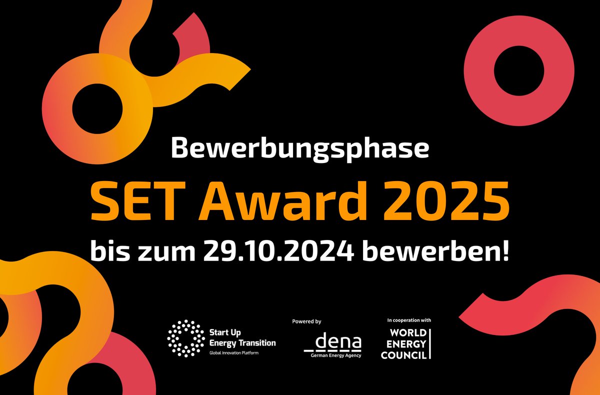 🌍 #SETAward 2025 – Macht euer Start-up zur globalen Energie-Ikone! Bewerbt euch in einer der 5 Kategorien, 🏢🏗️ einschließlich 'Buildings &amp; Construction', 👉 t.ly/zMV4f !

🌟Gewinnt €10.000, eine Reise nach #Berlin &amp; unglaubliche Netzwerkmöglichkeiten.

#SET25