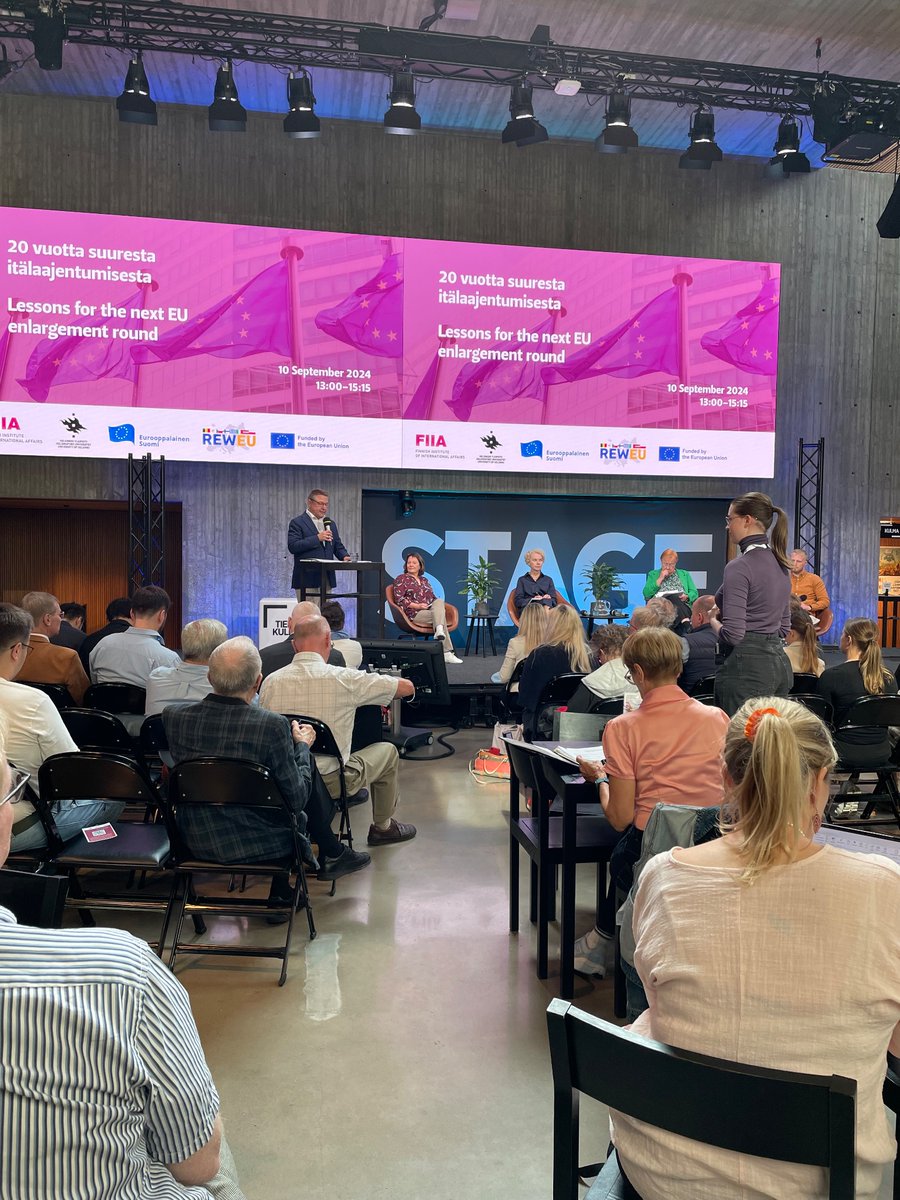 TyyneKarjalain's tweet photo. 20 vuotta suuresta itälaajentumisesta: Lessons for the next EU enlargement round - seminar starting in a minute with @JuhaJokela1 @KatalinMiklossy
@TarjaHalonen @DionisCenusa @EMFinland @FIIA_fi
Follow the discussions online:
https://t.co/ASufIe8nuP https://t.co/UD5x9VLCTG