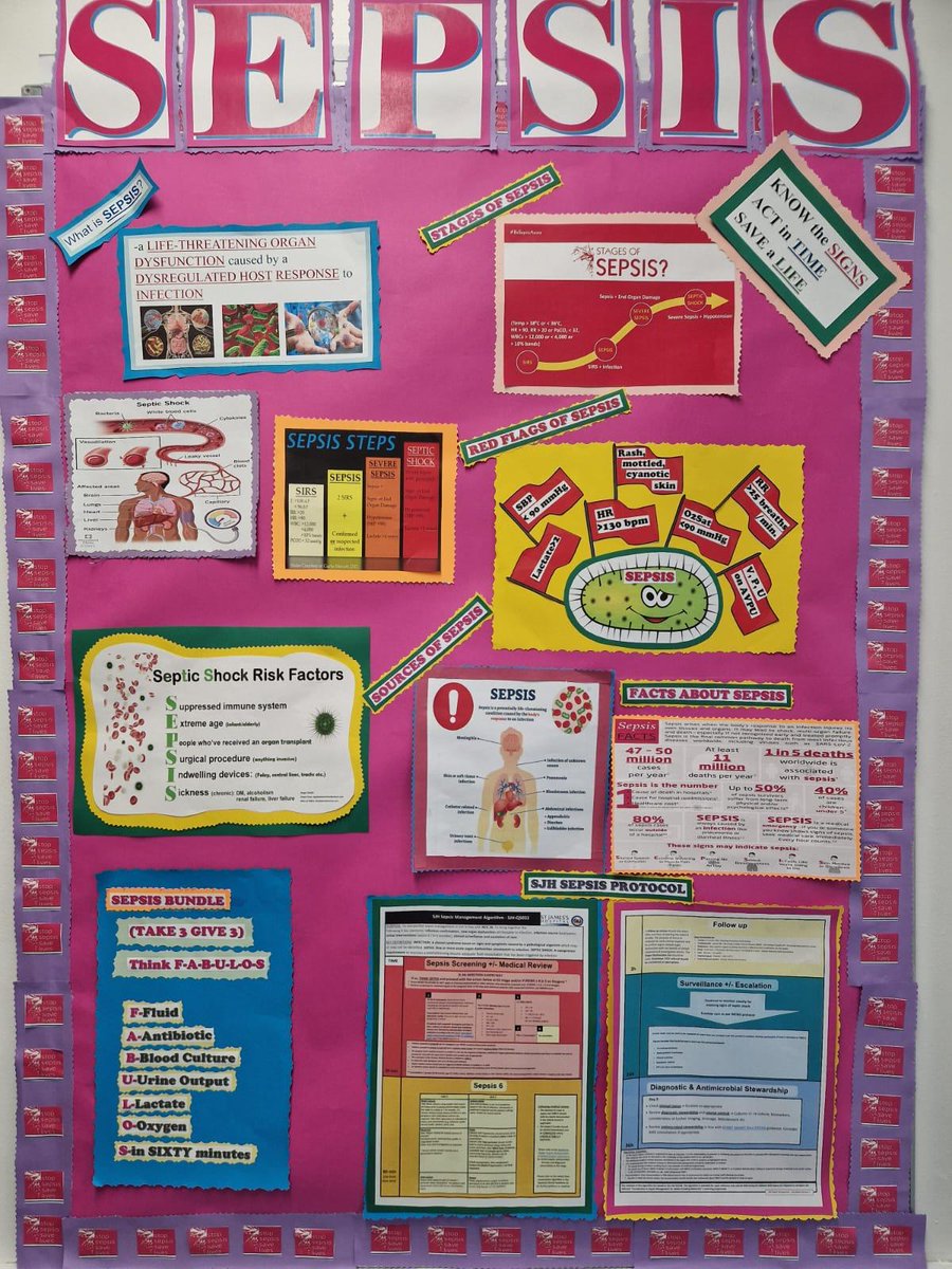 It is great to see Sepsis educational posters generating healthy competition across Critical Care, St. James's Hospital, all part of the Sepsis educational themed month, alongside a range of educational events.