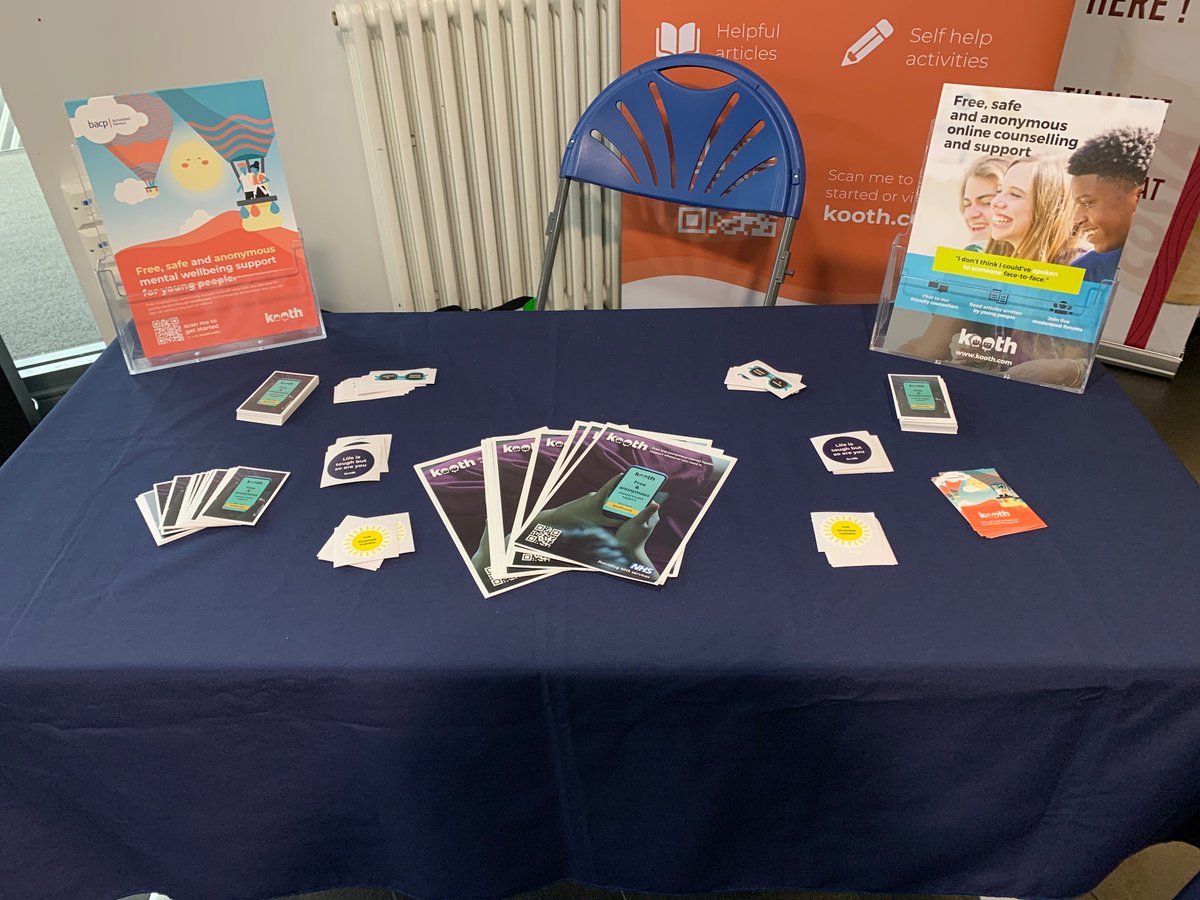 I’m in <a href="/hughbaird/">Hugh Baird College</a> this morning in the Balliol reception area with some information about Kooth! Feel free to stop by and have a chat between classes 😊