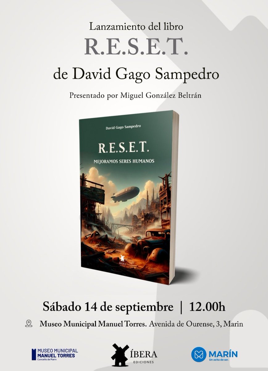 Este sábado 14 a las 12:00, lanzamiento de R.E.S.E.T. en Marín (Pontevedra). Acércate a charlar con mosotros o pídelo ya en tu librería habitual.