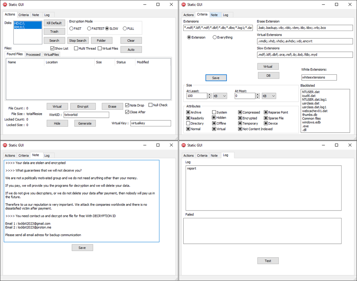 ESETresearch's tweet photo. Some builds of #ScRansom rely on the threat actor manually clicking buttons to execute the encryption process. We estimate, based on its tooling, that #CosmicBeetle does so through RDP combined with VPN access via previously obtained credentials. 6/7 https://t.co/aoWaKrSLk8