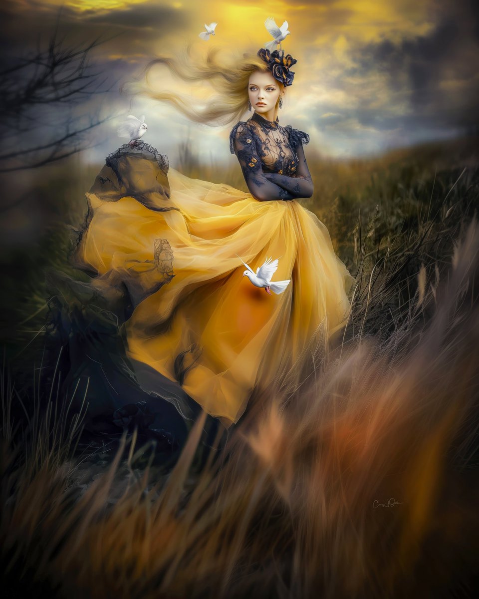 Our $100 winner in our daily ai art competition is Craig Satterlee for this piece “White Doves and the Duchess, Elaina.” Congratulations! #aiart #aiartist #aiartcommunity #aiartcompetition #optimusawards