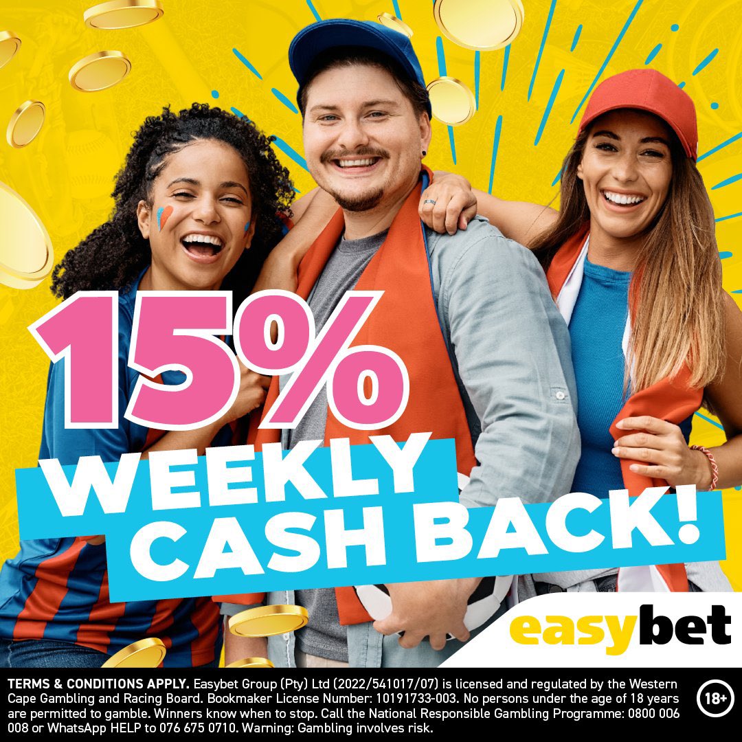 beautypearls85's tweet photo. Itβs #CashBackTuesday , not part of the yellow family? Well join @Easybet_SA today and get 15% of your weekly losses every Tuesday.
π To join Easybet click on the link below β¬οΈ Promo code : BEAUTY50 and enjoy R50 bonus bet credited to your account. Letβs win together today
π Register π : https://t.co/YPJtmSHuDb
π Promo Code : BEAUTY50