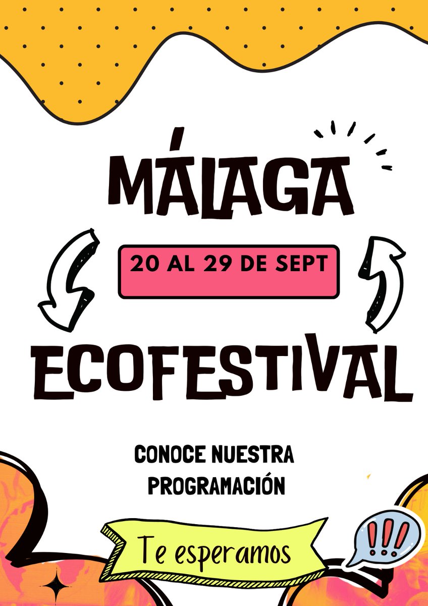 AndaLimpia's tweet photo. 🙆🏼 ¿Aún no has visto la programación del Málaga EcoFestival 2024?

📝 Aquí te la dejamos para que no pierdas detalle.

👍🏼 Recuerda que accediendo a https://t.co/jvLH4AkQ4f podrás consultar más detalles en el "Catálogo de actividades" e inscribirte en "Inscripción a actividades". https://t.co/sKFa165vRw
