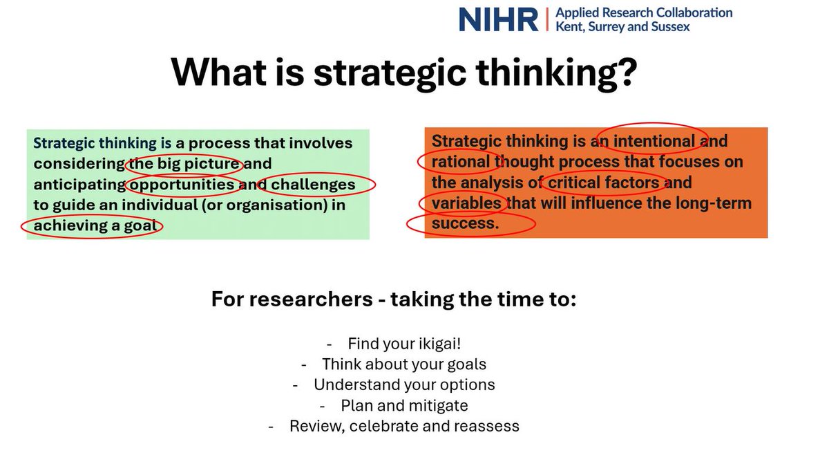 Dr Mel Rees-Roberts, <a href="/ARC_KSS/">NIHR ARC Kent, Surrey and Sussex</a> Research Programme Manager &amp; Senior Research Fellow at <a href="/CHSS_Kent/">CHSS</a> discusses thinking strategically in your research career &amp; how to maximise your chances in your research career as part of #arckssresearchweek2024 🧱📖