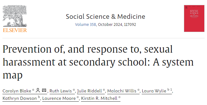 What influences the reporting and handling of #SexualHarassment in secondary schools?

Our article in @SocSciMed provides a systems-informed picture of the situation in schools, as perceived by students and school staff.

See the full paper: doi.org/10.1016/j.socs…