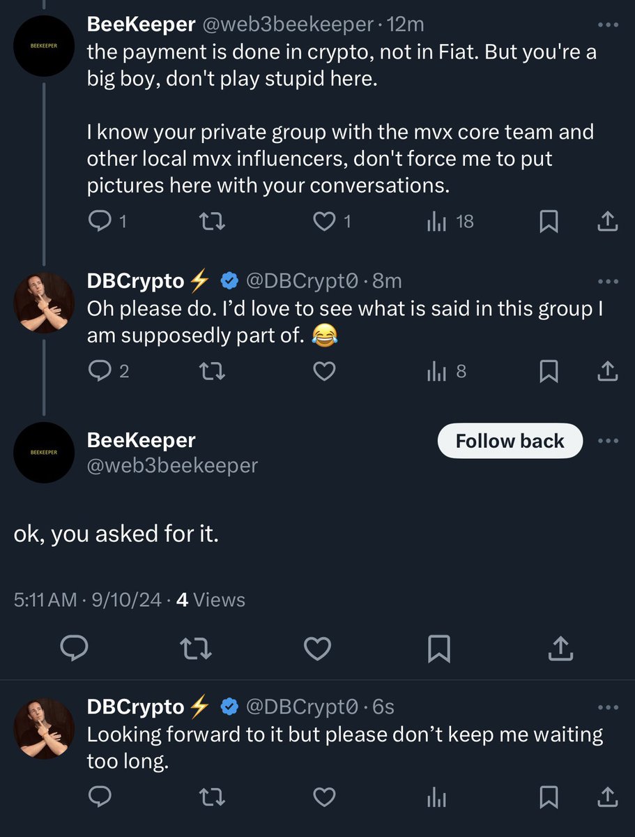 DBCrypt0's tweet photo. So apparently I’m being paid by the MultiversX team and in a private group with them

That’s news to me!

Can’t wait to see this 😂 https://t.co/Qma5Y10sv4