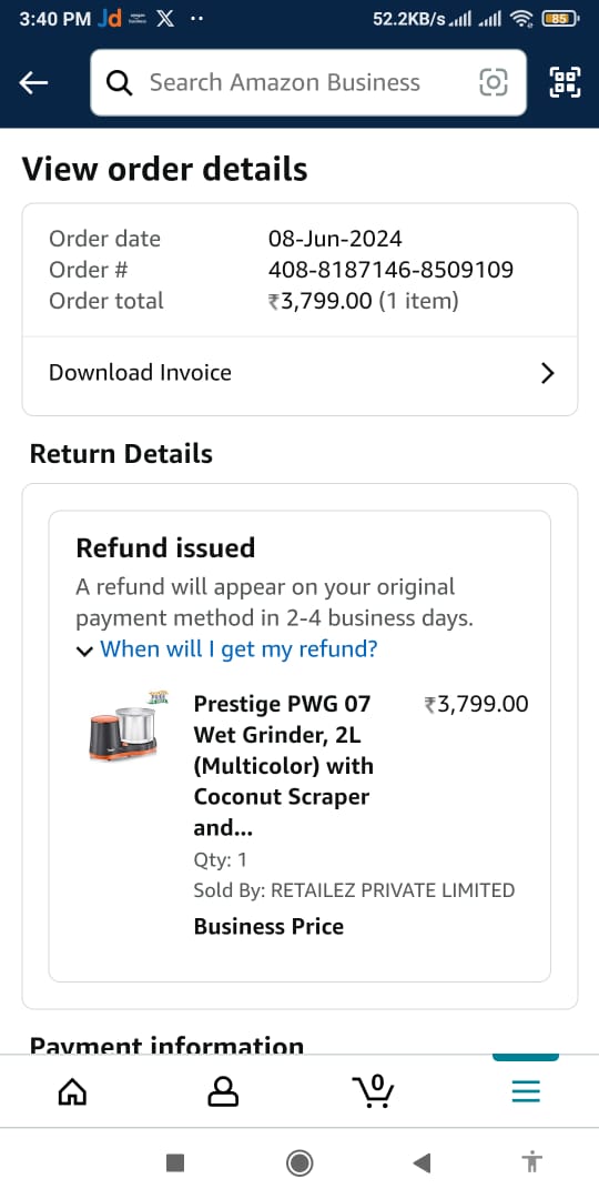 RC158846721's tweet image. Same product.. Same address.. But if we seek gst invoice then they reject the order by cancelling it without any calls made to me and no delivery attempted.. #AmazonMagic #AmazonPrimeDay #AmazonCheating #AmazonFraud #Russia #Isreal #UkraineRussiaWar #BJPHitandRun