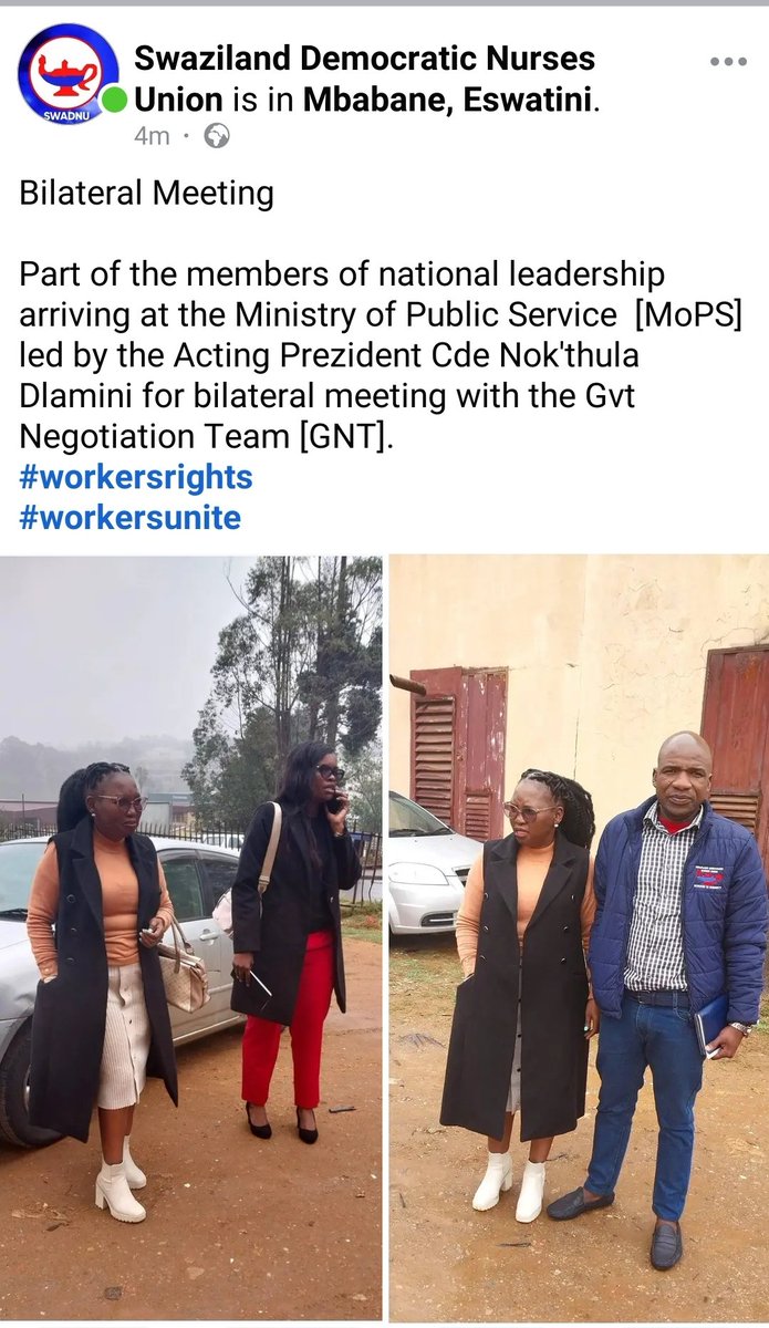 swadnu's tweet photo. Members of the national leadership arriving at the MoPS for bilateral meeting with the employer.
#nurses 
#workersunite https://t.co/j9AhZP7QAB