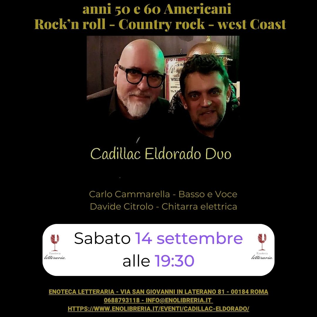 Enoteca Letteraria (@enolibri) on Twitter photo Si riparte con la... MUSICA - mailchi.mp/ad009fa9ad07/m…
PRENOTA ORA IL TUO POSTO PER SABATO!!
Per info e prenotazioni:
0688793118
3662560283 (Whatsapp)
info@enolibreria.it
enolibreria.it/eventi/cadilla… Si riparte con la... MUSICA - mailchi.mp/ad009fa9ad07/m…
PRENOTA ORA IL TUO POSTO PER SABATO!!
Per info e prenotazioni:
0688793118
3662560283 (Whatsapp)
info@enolibreria.it
enolibreria.it/eventi/cadilla…