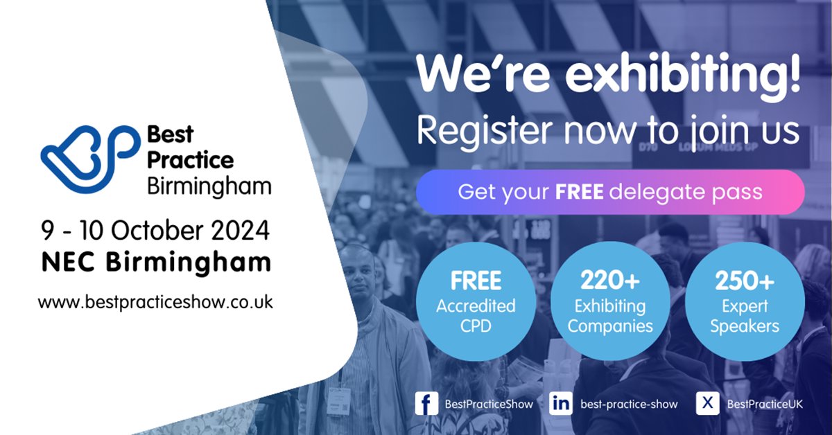 We're back at the Best Practice Show Birmingham! ⭐ 

Our dedicated team will be on hand to discuss those topics most affecting your day-to-day operations in primary care! 

Register for your free place: lnkd.in/efXwBd5Y