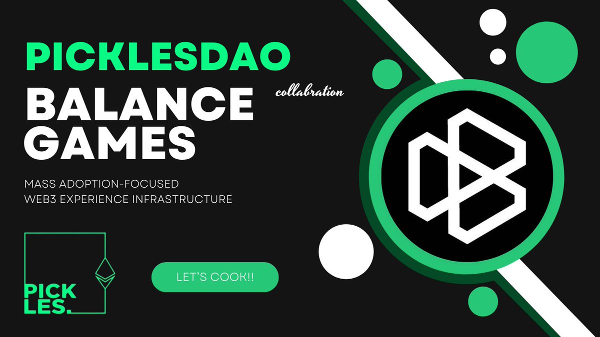🤝🏻 <a href="/PicklesDAO/">PicklesDAO</a> x <a href="/Balance_Games/">Balance</a> 

Balance Games ile olan işbirliğimizi duyurmaktan mutluluk duyuyoruz!

Birlikte ilerleyeceğimiz bu yolda bize katılın 🎮