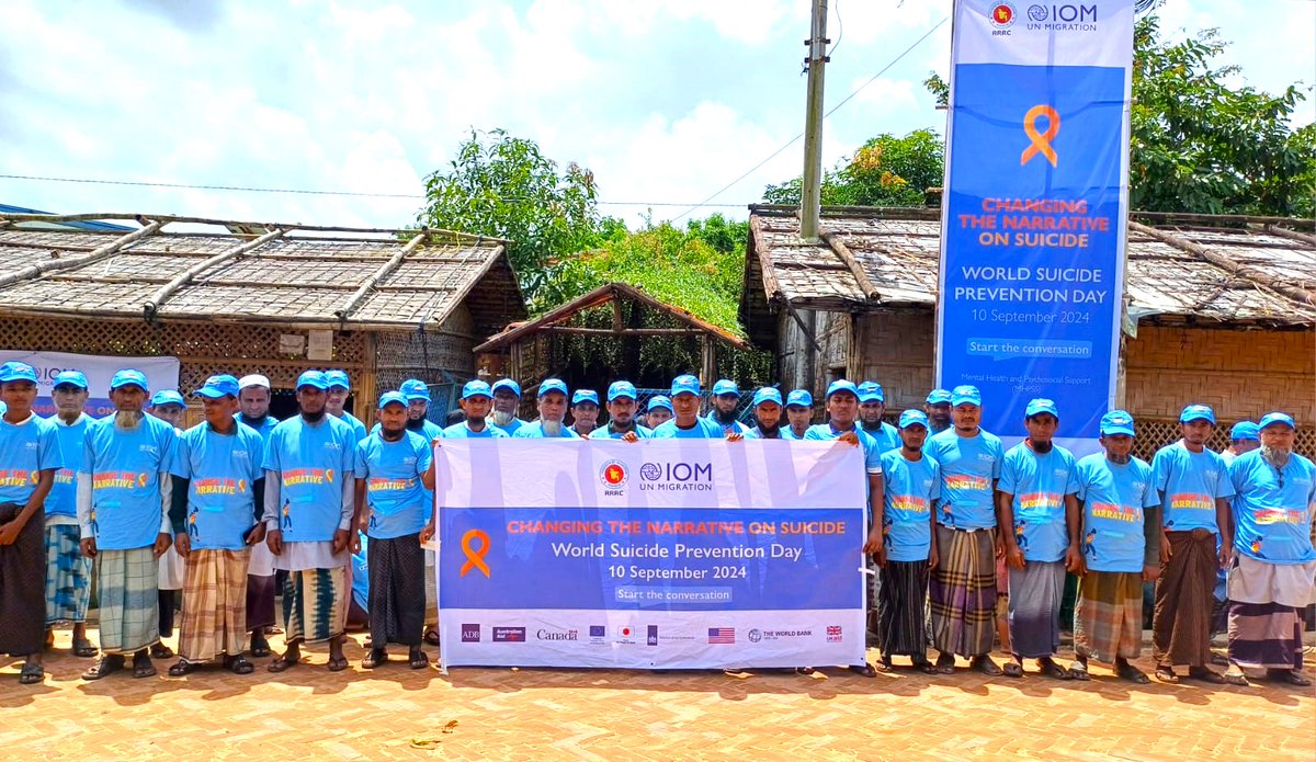 IOMBangladesh's tweet photo. Changing the Narrative on #Suicide

🗣️ Speak up
📢 Reach out
🤝 Support each other

On #WorldSuicidePreventionDay2024, IOM’s mental health &amp; psychosocial support team is here to break the silence &amp; stigma. Let’s shift the narrative &amp; transform the perceptions.

#PreventSuicide https://t.co/2qvfFhEupa