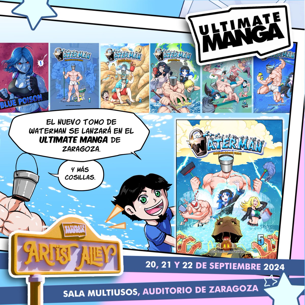 Luisocscomics (SLOTS CLOSED) (@luisocsilustr) on Twitter photo Nos vemos este año también en el <a href="/UltimateZgz/">Ultimate Manga</a> llenos de cómics de humor absurdo y más cosillas. Con suerte lanzaremos el tomo 5 de Waterman para este evento. Nos vemos este año también en el <a href="/UltimateZgz/">Ultimate Manga</a> llenos de cómics de humor absurdo y más cosillas. Con suerte lanzaremos el tomo 5 de Waterman para este evento.