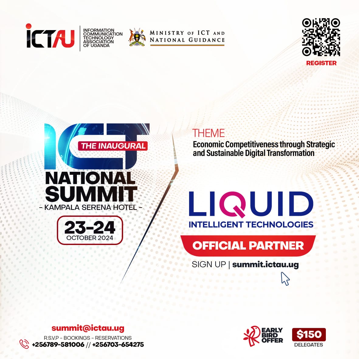 LiquidInTechUG's tweet photo. Exciting News!  We’re thrilled to partner with @ICTAUg for the upcoming ICT Summit happening at Kampala Serena Hotel on October 23rd-24th!  Join us as we support innovation and growth in Uganda's tech landscape. Don’t miss out! #ICTSummit2024 #TechInUganda #Innovation https://t.co/N1CfwLbZt9