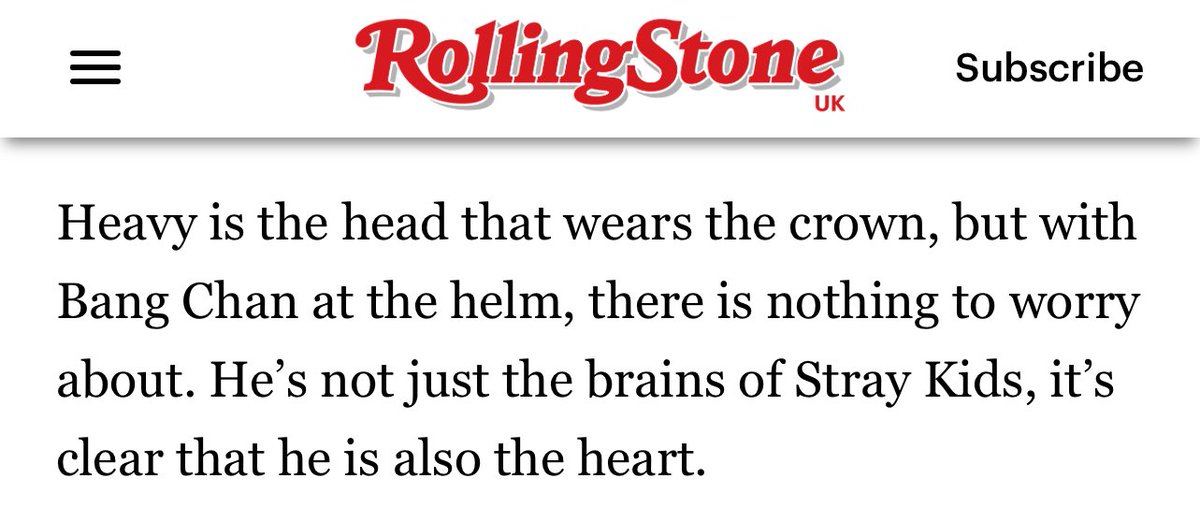 hyunehans's tweet photo. "he's not just the brains of Stray Kids, it's clear that he is also the heart." 

yeah, he truly is. that's our bang chan https://t.co/TcAebJ0rSt