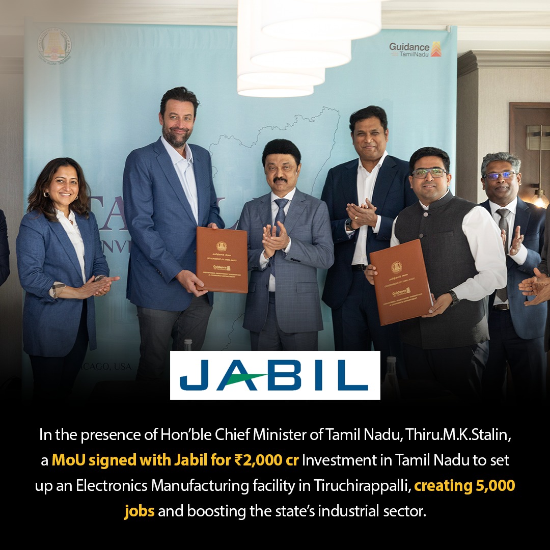 iamharunkhan's tweet photo. Thanks Sir, major milestone for Trichy and Central TN! With Jabil's investment, Trichy is truly emerging as the second capital of Tamil Nadu, driving growth and jobs for the region. Exciting times ahead! 🌟
#TrichyRising #TNProgress #StalinVsModi https://t.co/GcK1Ae2S9c