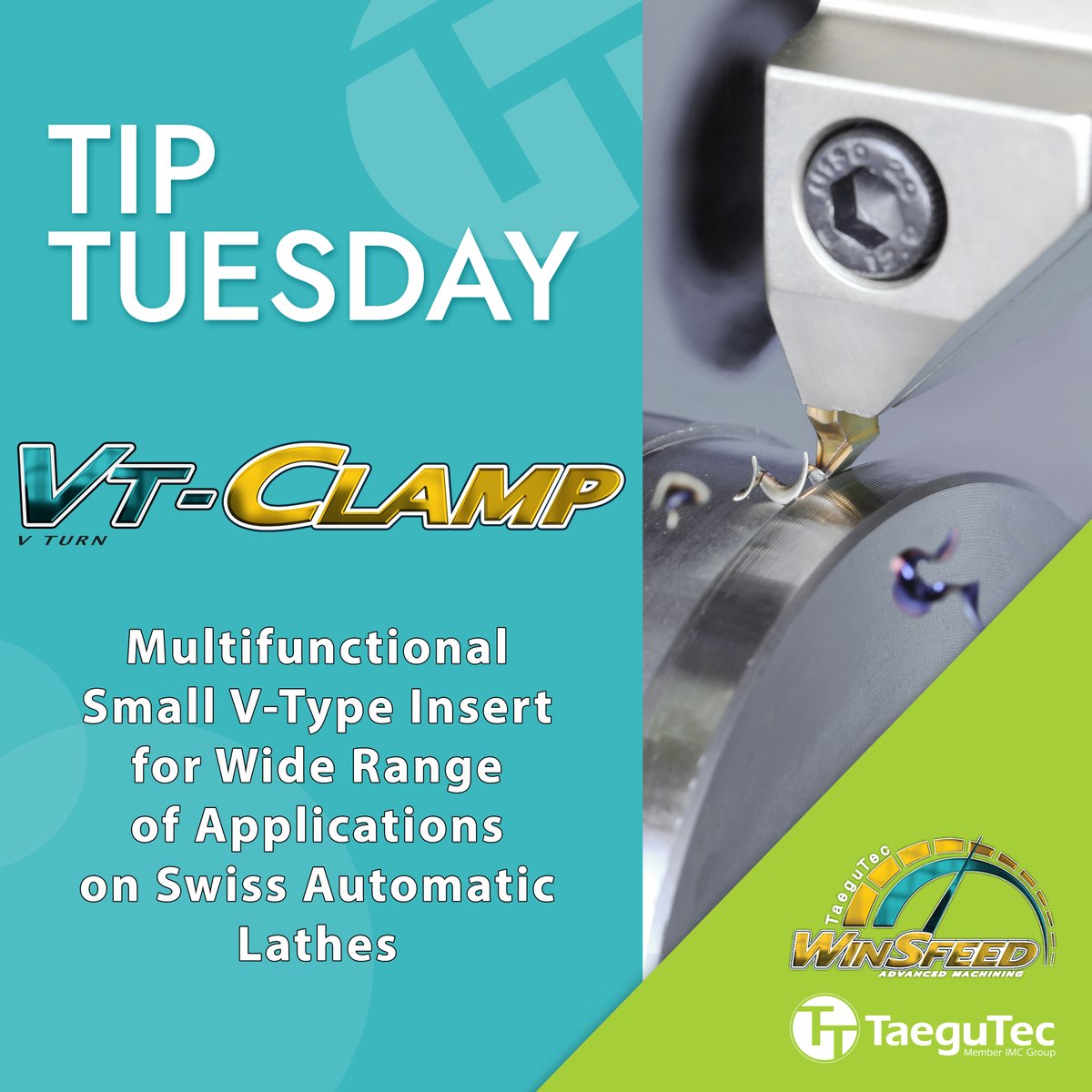 TaeguTec's tweet photo. TaeguTec #WinSFeed VT-CLAMP maximizes #productivity by minimizing tool change through #multifunctional machining. The V-shaped TDMV inserts focus on #miniature product #manufacturing
https://t.co/gDtxR69sH8

#turning #profiling #parting #multipurpose #microtools #micro #TaeguTec https://t.co/hB0s1sij6E
