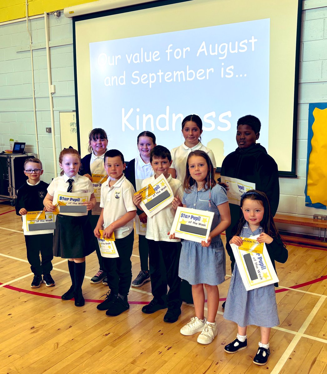 These pupils were chosen by their teachers for showing KINDNESS this week in school 💙💛 Thank you for setting such a good example 🫶🏻🫶🏼🫶🏽🫶🏾🫶🏿