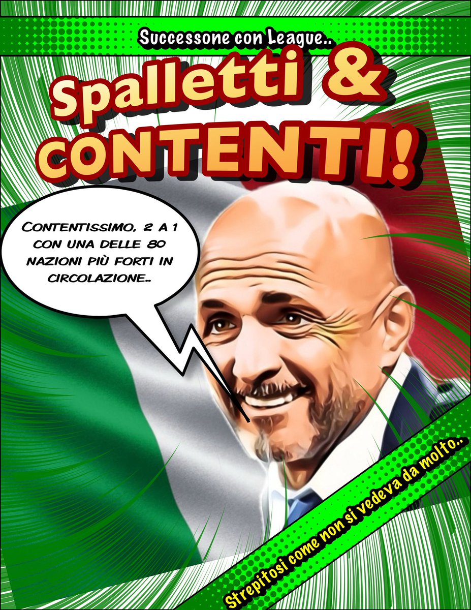 pathineken's tweet photo. Spalletti e contenti #comic #9settembre #Calcio #Italy #Successful #Nazionale #ComicArt https://t.co/DqA56ZfItq