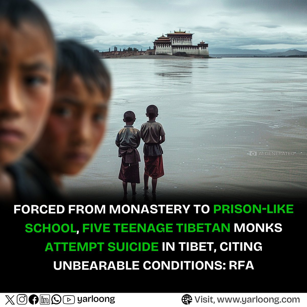 🎒 Five teenage #Tibetan monks, aged 13 and 14, tried to take their own lives in #Tibet's Zungchu region because of very bad conditions at a Chinese government school.📹 A video from RFA shows the young monks in distress, talking about how hard life is at the school.