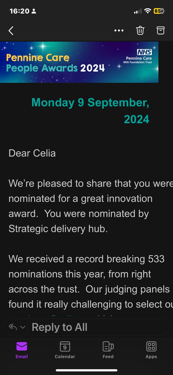 So proud to be nominated…. Thank you <a href="/PennineCareNHS/">Pennine Care NHS FT</a> to give me the fuel to succeed in the career I love and I am passionate about. <a href="/JoJacko74/">Jo Jackson💙🌈</a> thank you to support me 🥹😊