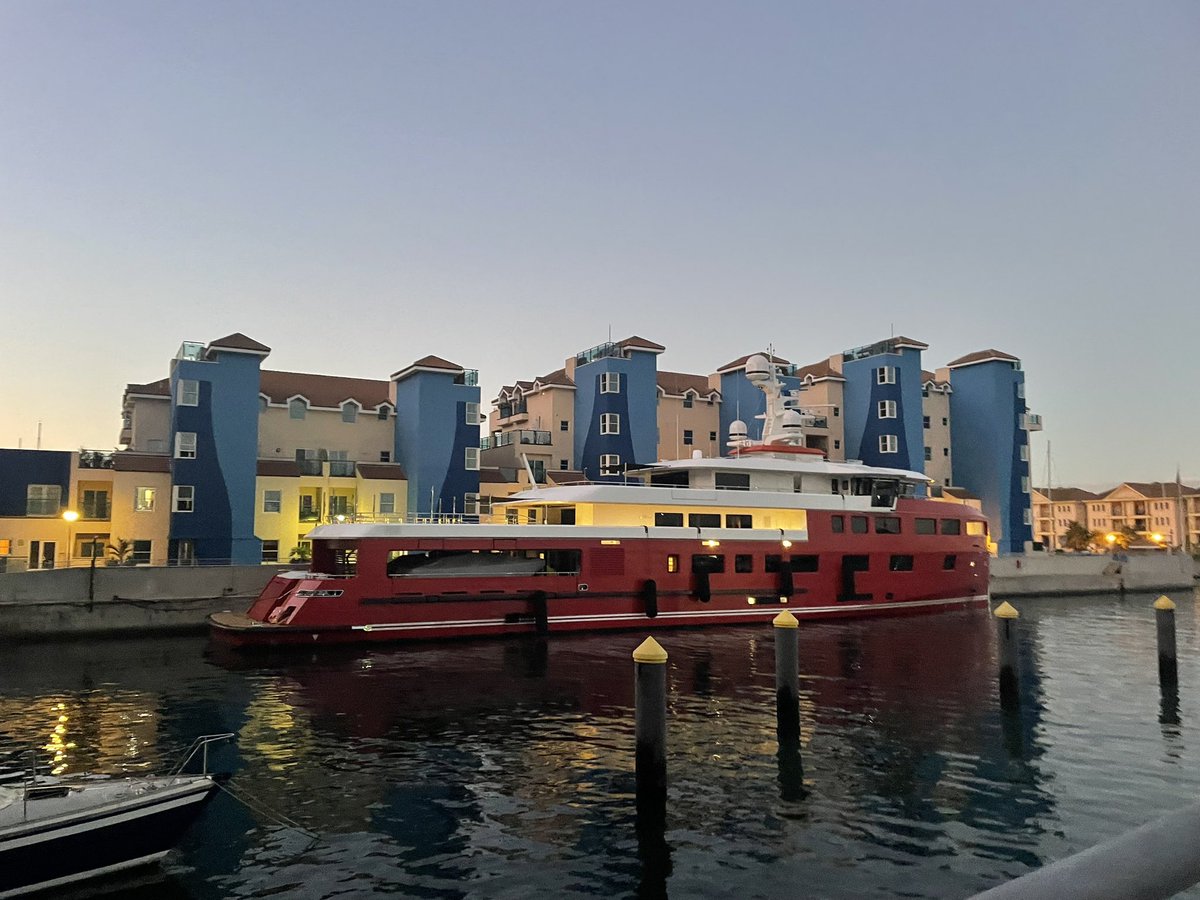 BetOnRyaner's tweet photo. Some additional photos of the unusually shaped #akula which is a 60m #superyacht docked here in Queensway Marina Gibraltar. https://t.co/nhneXnlGAS