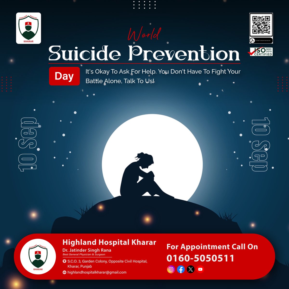 HighlandKharar's tweet photo. Every 40 seconds, someone loses their life to #suicide. Let's #breakthesilence and #startconversations that matter. Together, we can create a world where everyone feels valued and supported.
.
#TogetherWeCan #SpeakUp #SaveLives #WorldSuicidePreventionDay #MissionRojgarUP #KLRahul https://t.co/QywpwJBBUW