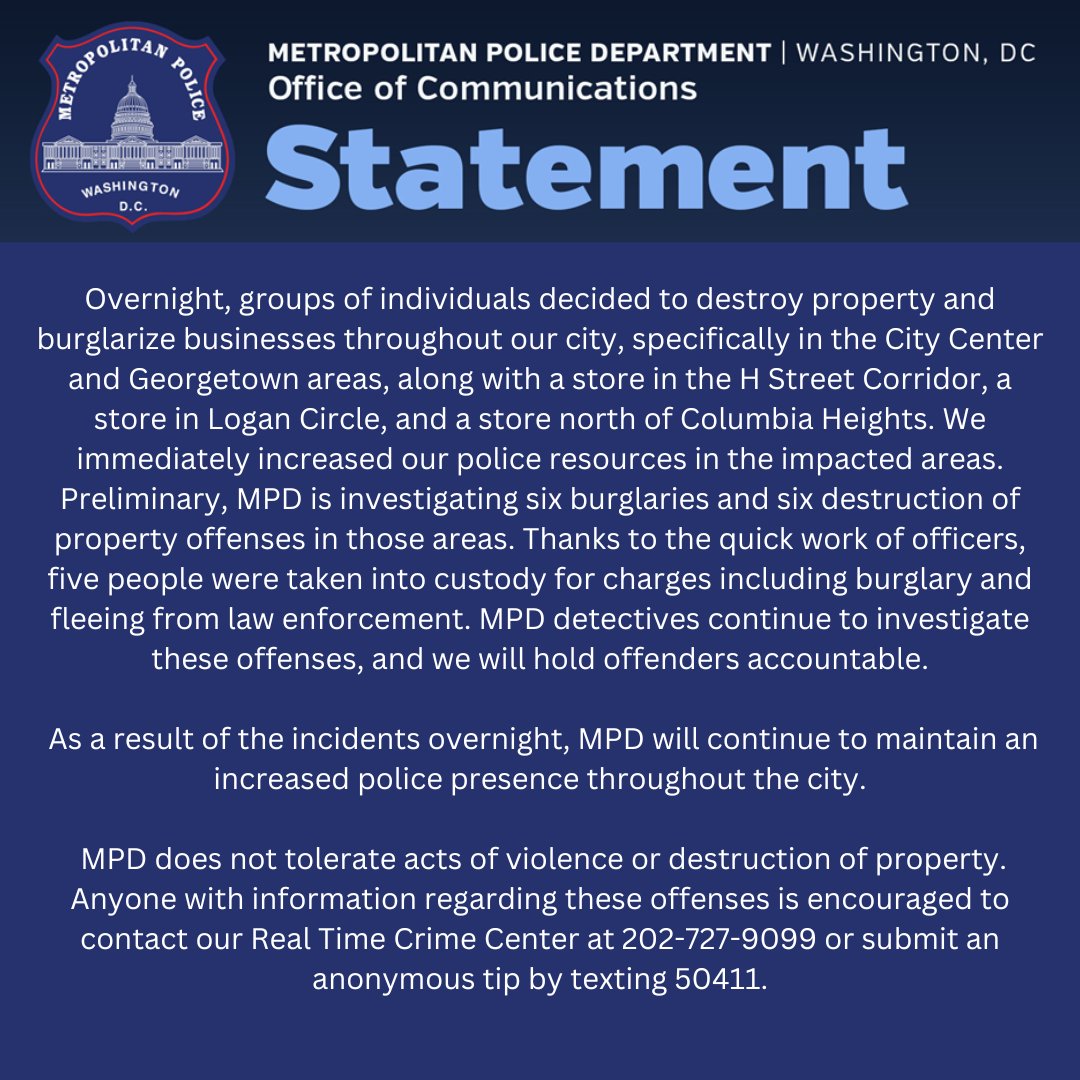DC Police Department tweet media