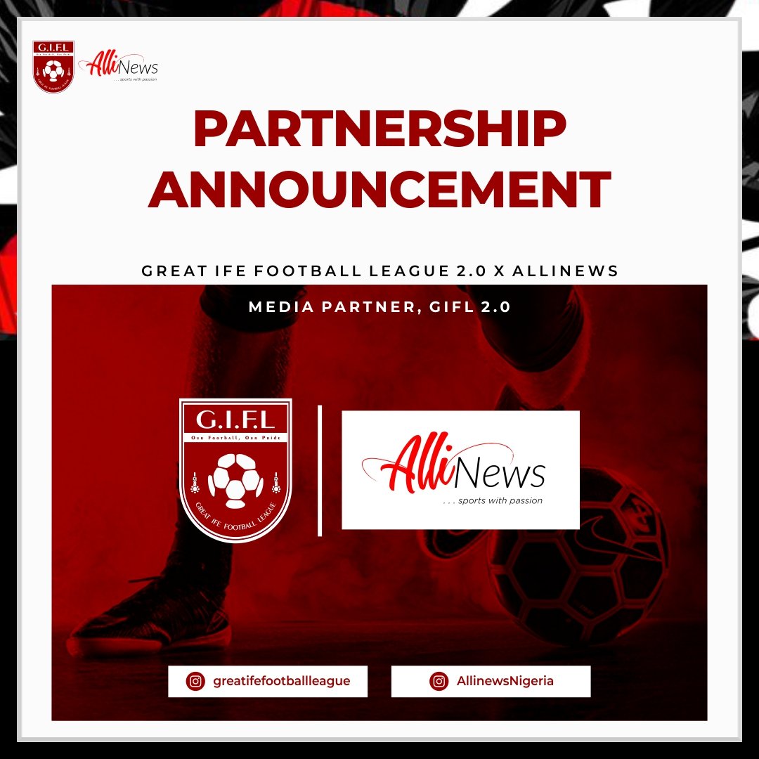 GIFL_Oau's tweet photo. We are thrilled to announce AlliNews as our Official Media Partner.

This partnership will ensure significant growth with comprehensive data and players statistics during and after the competition. 

Stay tuned as we gear up for GIFL 2.0

#allinewsnigeria 
#oaufootballcommunity https://t.co/yFKhC8YB1o