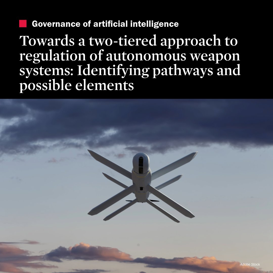 SIPRIorg's tweet image. How can the challenges posed by #AutonomousWeaponSystems be adressed? This SIPRI report aims to help states elaborate on the content and contours of a two-tiered regulation of AWS ➡️  doi.org/10.55163/LPED7…