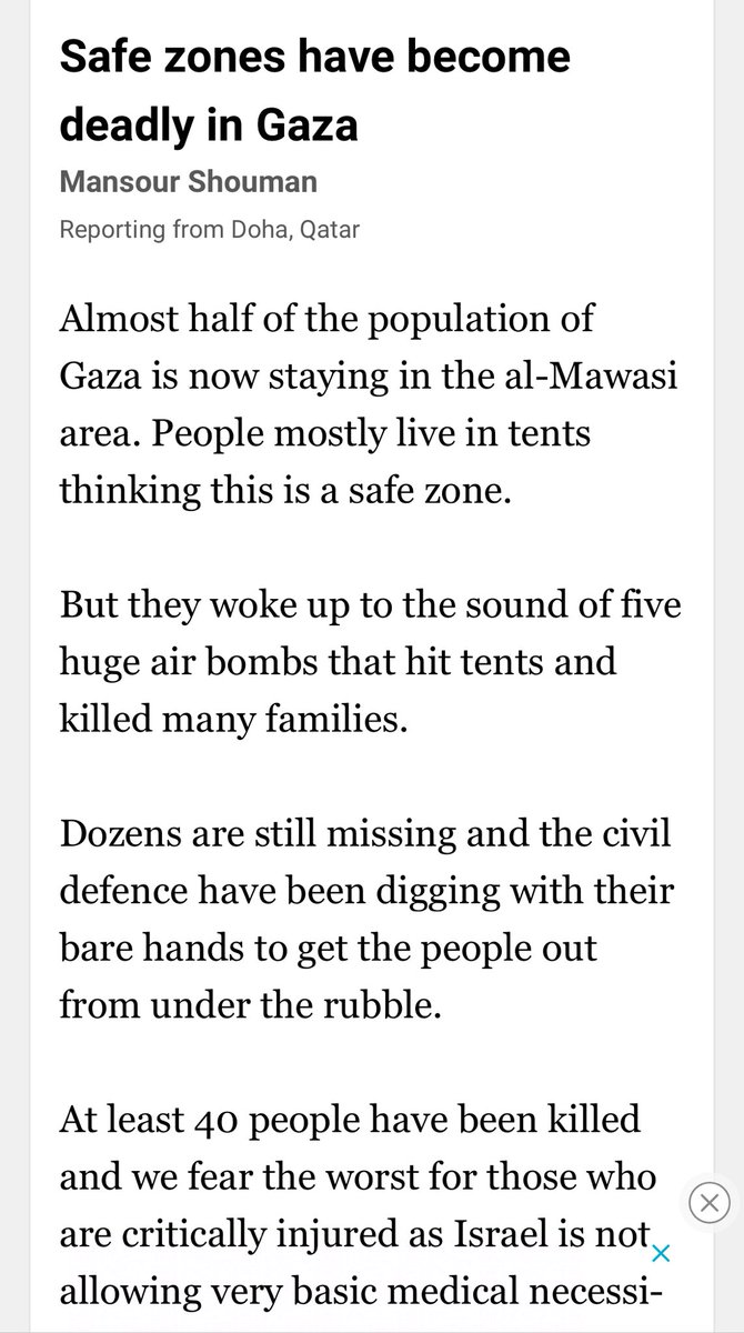 It’s hard to understand how the world does nothing … another appalling massacre of civilians in Gaza. 

Dozens dead, an untold number missing, after 5 huge air bombs blew up tents full of Palestinian families.