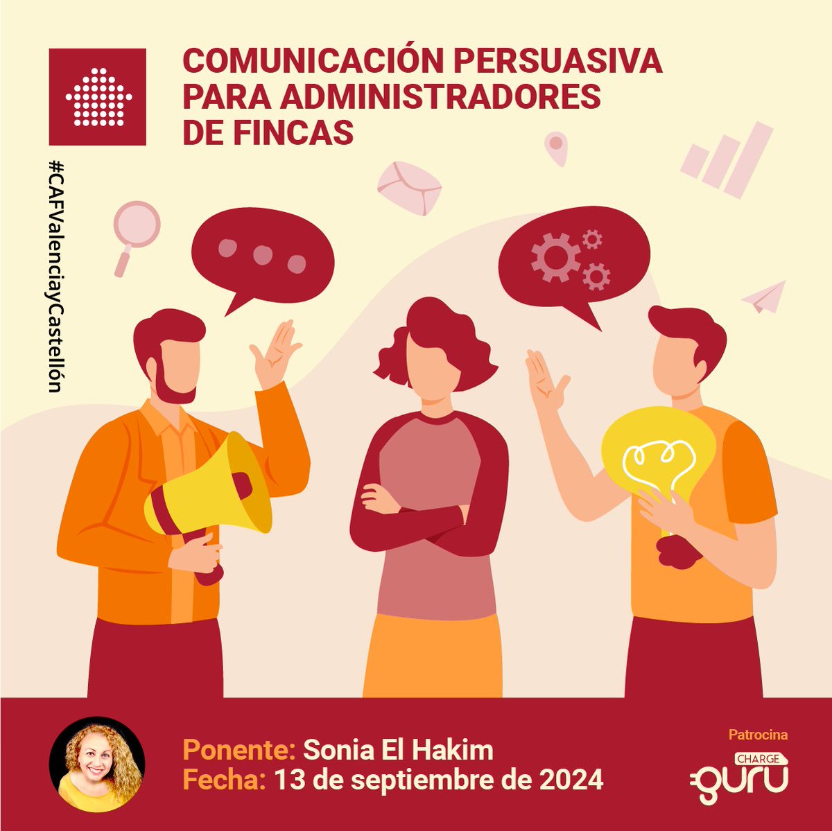 CAF Valencia-Castellón (@cafvalencia) on Twitter photo ¡¡Recuerda!! Esto es el viernes 👇
Comunicación persuasiva para administradores de fincas con <a href="/CodigoNoVerbal/">Sonia El Hakim</a>
📅 13/09
⏰ 9.30-14h
📍 Sede del CAF en Valencia (Plaza de Crespins, 3)
✏️ forms.office.com/pages/response…
#CAFValenciayCastellón #Formación #Comunicación ¡¡Recuerda!! Esto es el viernes 👇
Comunicación persuasiva para administradores de fincas con <a href="/CodigoNoVerbal/">Sonia El Hakim</a>
📅 13/09
⏰ 9.30-14h
📍 Sede del CAF en Valencia (Plaza de Crespins, 3)
✏️ forms.office.com/pages/response…
#CAFValenciayCastellón #Formación #Comunicación