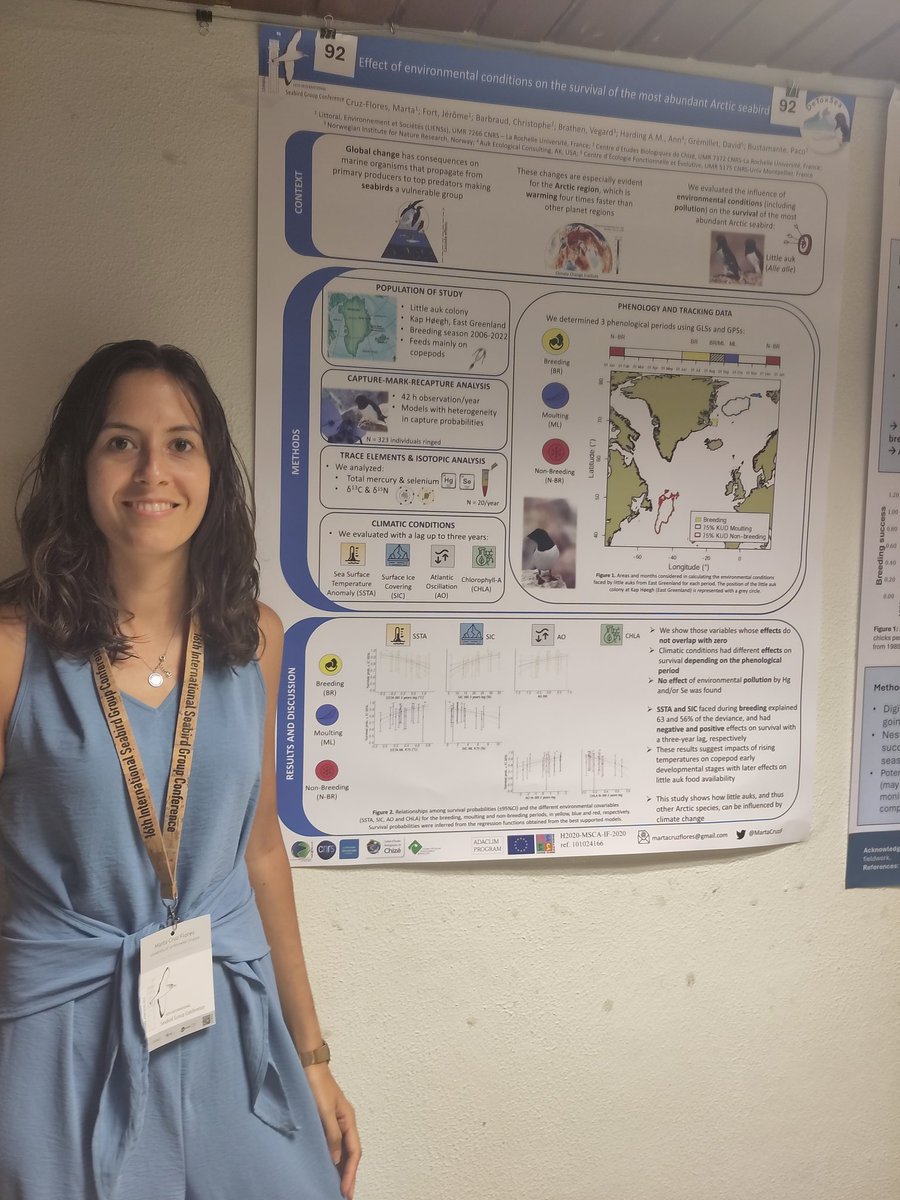Marta Cruz-Flores 🇺🇦 (@martacruzf) on Twitter photo Last week I presented 2 posters at the <a href="/TheSeabirdGroup/">The Seabird Group</a> Conference #CoimbraSeabirds 🐧
👉an assessment of hunting sustainability in seabird w/ <a href="/IREC_CSIC_UCLM/">IREC (CSIC, UCLM, JCCM)</a>
👉the environmental factors that influence little auk survival w/ <a href="/LIENSsCNRSULR/">UMR LIENSs</a>
Very well organized by <a href="/ECOTOP_UC/">ECOTOP</a> 👏 Last week I presented 2 posters at the <a href="/TheSeabirdGroup/">The Seabird Group</a> Conference #CoimbraSeabirds 🐧
👉an assessment of hunting sustainability in seabird w/ <a href="/IREC_CSIC_UCLM/">IREC (CSIC, UCLM, JCCM)</a>
👉the environmental factors that influence little auk survival w/ <a href="/LIENSsCNRSULR/">UMR LIENSs</a>
Very well organized by <a href="/ECOTOP_UC/">ECOTOP</a> 👏
