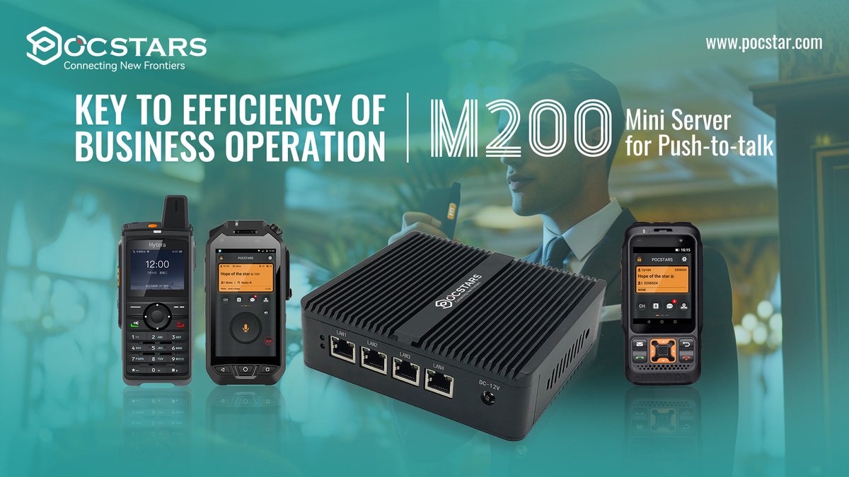 pocstars_global's tweet image. POCSTARS Mini Server brings you your own communication system with the latest PoC technology. Powerful and secure, yet light and compact. Easy to configure and maintain. Link to IP network and PoC radios for a privatized public network PTT service. #POCSTARS #MiniServer