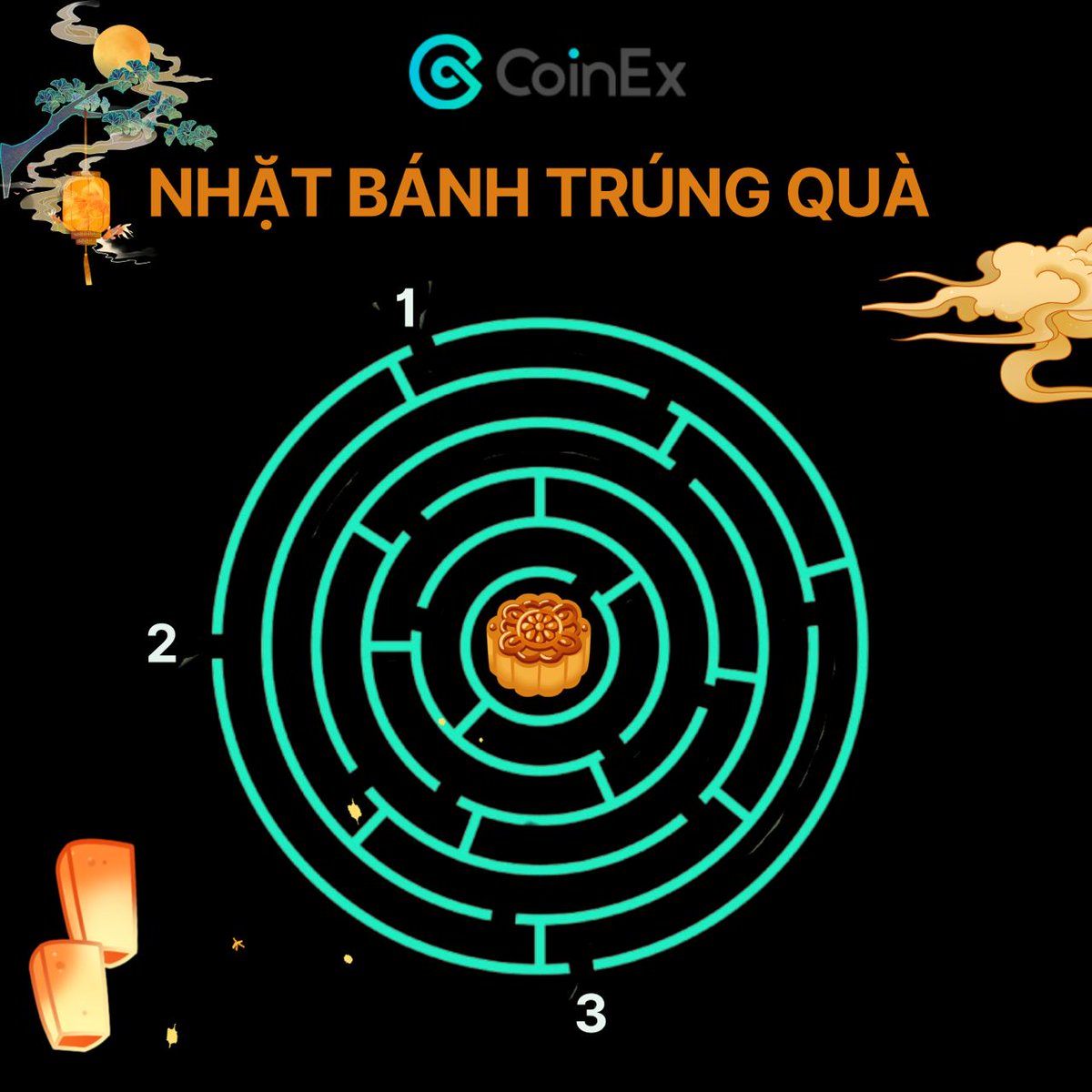 CoinExVietnam's tweet photo. 🔥VUI TRUNG THU - RINH QUÀ MAY MẮN TỪ COINEX

Nhặt bánh trúng quà, nhận ngay hộp bánh trung thu phiên bản 2024 từ CoinEx và các giải thưởng hấp dẫn khác!

🎁   Phần thưởng: 
- Giải nhất: 1 hộp bánh trung thu CoinEx 
- Giải nhì: 1 bộ áo mũ CoinEx
- Giải ba: 1 mũ CoinEx
- 10 giải may mắn, mỗi giải nhận ngay 80 CET

➡️ Cách tham gia:

1️⃣ Theo dõi X CoinEx Việt , like & share post này
2️⃣ Đăng ký tài khoản CoinEx tại link: https://t.co/li4CfrDbQU
3️⃣ Comment đáp án đúng kèm hashtag #CoinExVietNam #TrungThuCoinEx và Tag kèm 3 người bạn

Ví dụ: Đáp án 1 #CoinExVietNam #TrungThuCoinEx

⏰ Thời gian: 10/9 -  22:00 PM 17/9

4. Điền Form: https://t.co/V4RThrdSzB

📌 Lưu ý:
- Sự kiện chỉ dành riêng cho Việt Nam
- CoinEx bảo lưu quyền giải thích cuối cùng